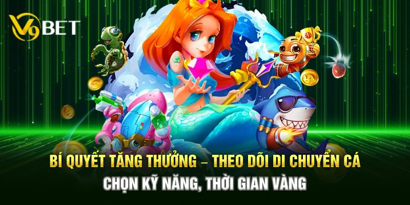 Bí quyết tăng thưởng – Theo dõi di chuyển cá, chọn kỹ năng, thời gian vàng